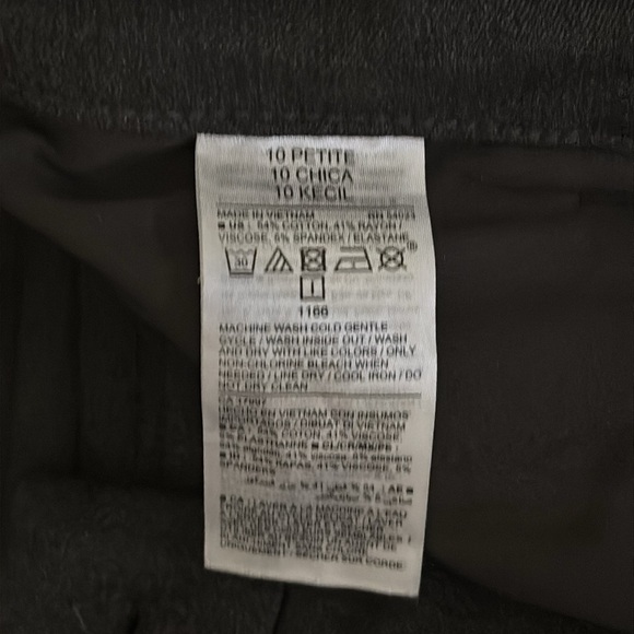 High-Waisted Pixie Skinny Pants, Size 10 Petite, Dark Gray, Fair Used Condition - Picture 6 of 9